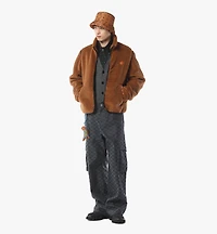 Fleece Jacket w/ Detachable Sleeves Faux Fur