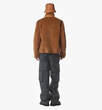 Fleece Jacket w/ Detachable Sleeves Faux Fur