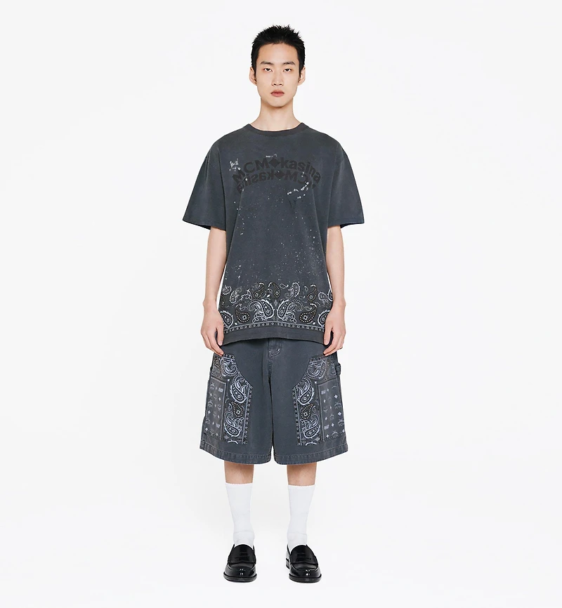 MCM X KASINA Bandana Monogram Shorts in Denim Jacquard