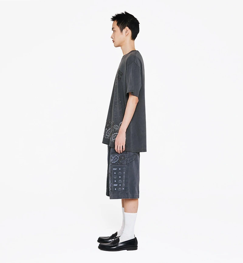 MCM X KASINA Bandana Monogram Shorts in Denim Jacquard