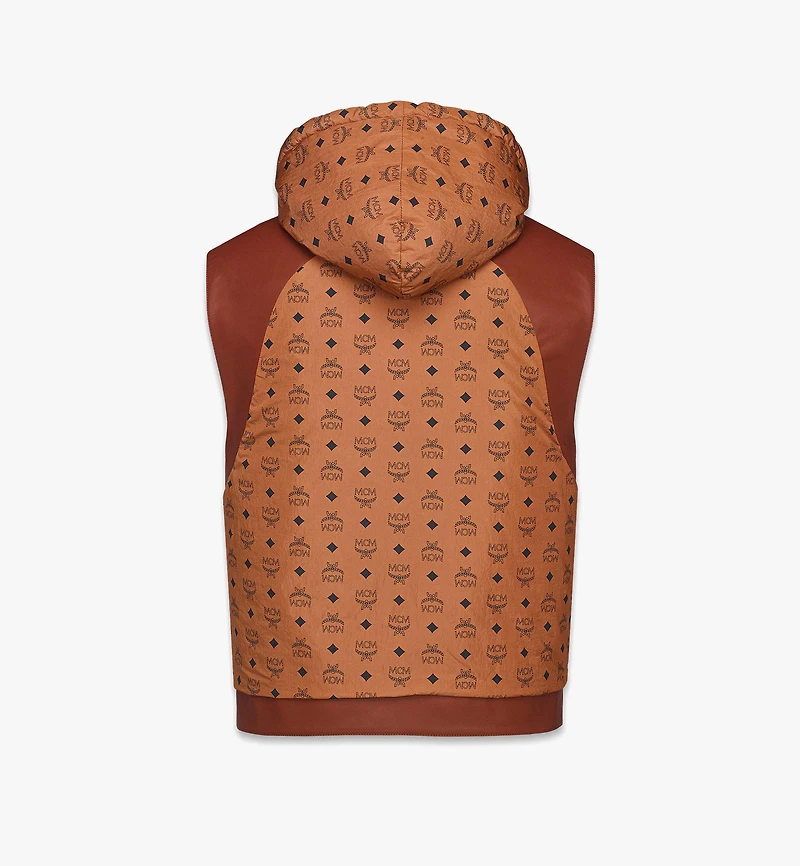 Reversible Vest in Lamb Leather and Monogram Nylon