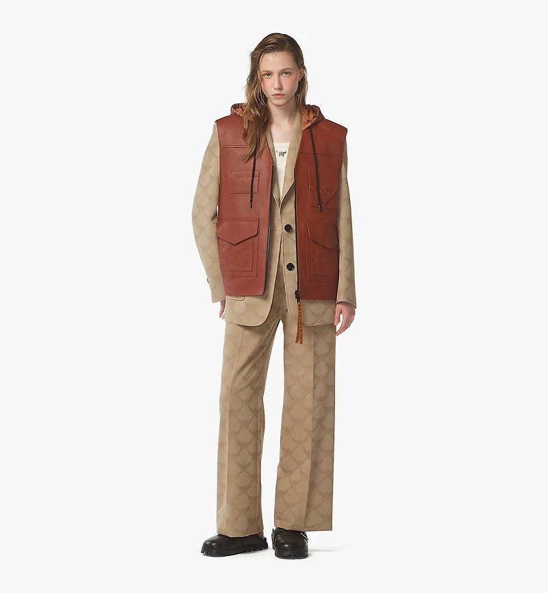 Reversible Vest in Lamb Leather and Monogram Nylon