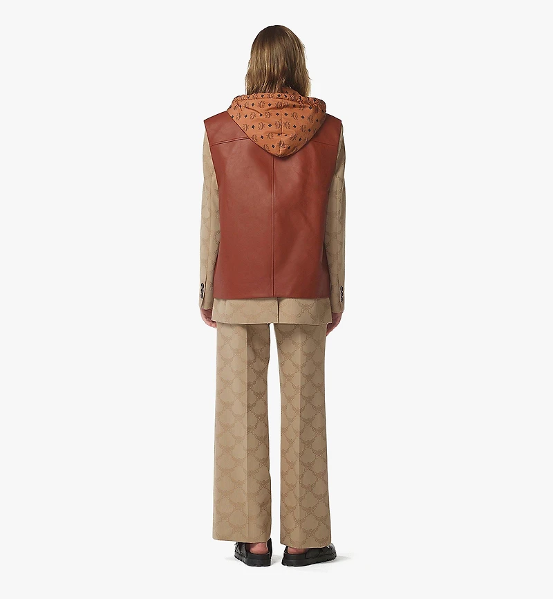 Reversible Vest in Lamb Leather and Monogram Nylon