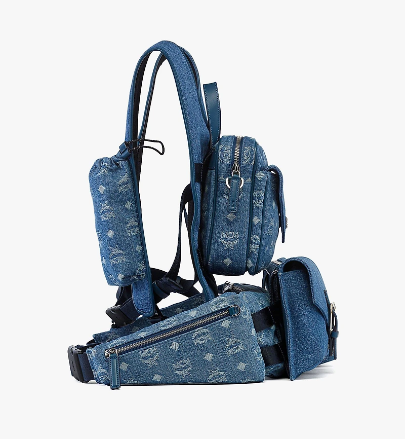 Aren Multi-Backpack in Monogram Denim Jacquard