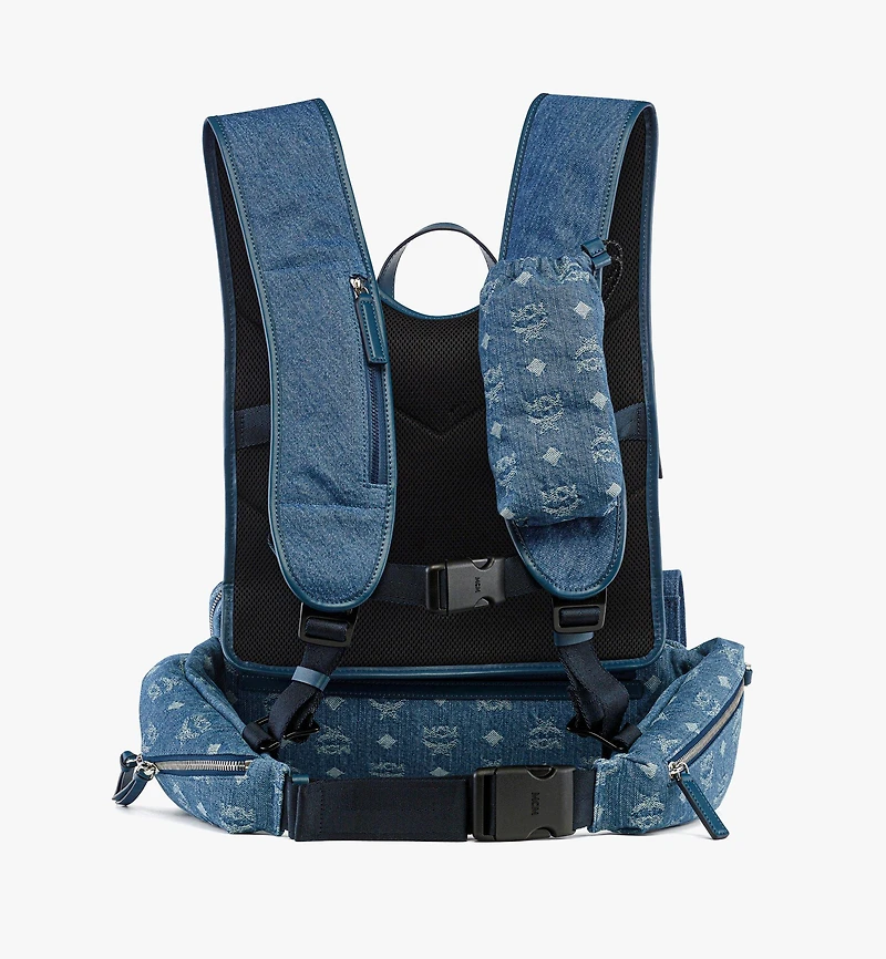 Aren Multi-Backpack in Monogram Denim Jacquard
