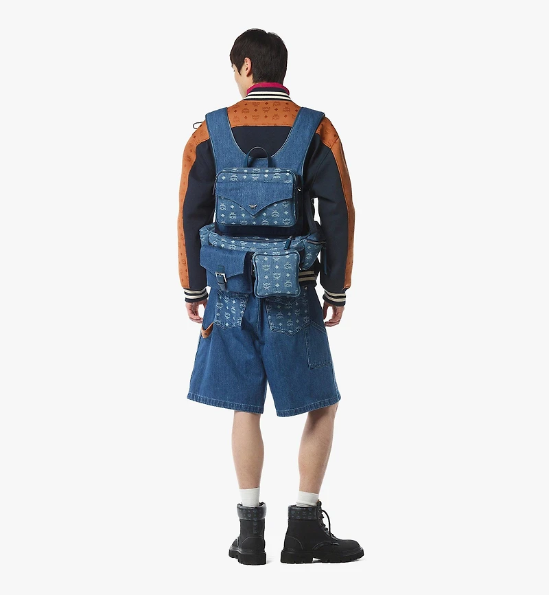 Aren Multi-Backpack in Monogram Denim Jacquard