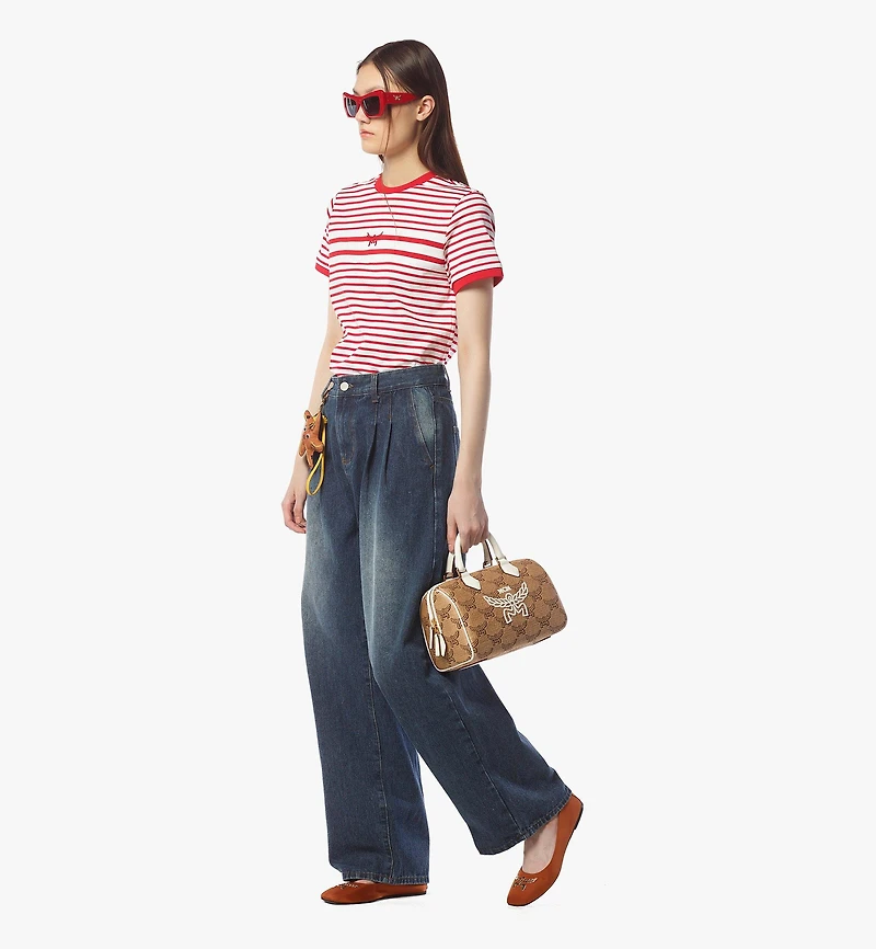 Ella Boston Bag in Lauretos Raffia Jacquard