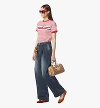 Ella Boston Bag in Lauretos Raffia Jacquard