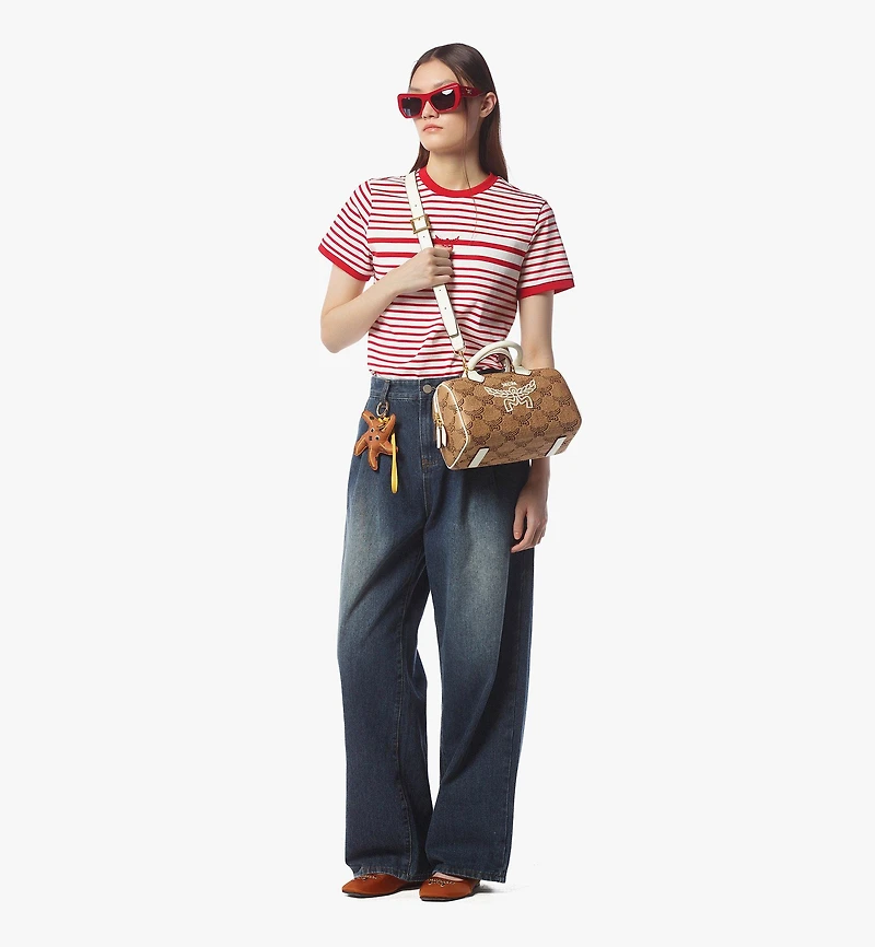 Ella Boston Bag in Lauretos Raffia Jacquard
