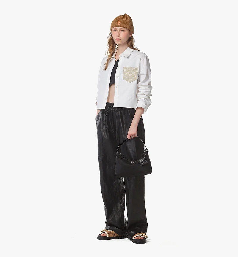 Aren Hobo in Recycled Nylon and Monogram Print Leather