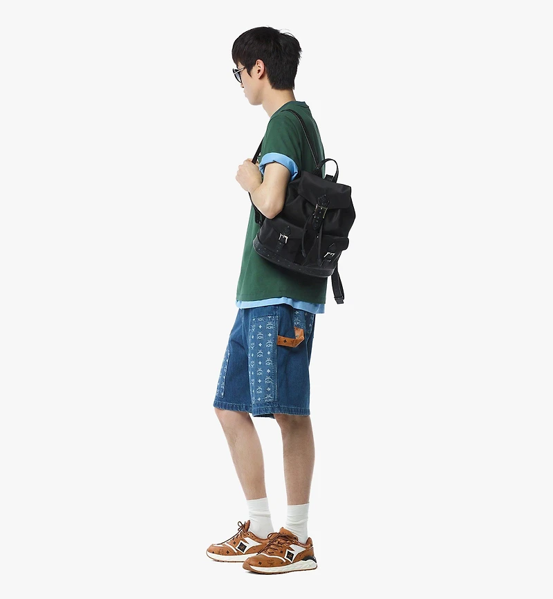 Aren Drawstring Backpack in ECONYL® and Leather