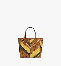 Studded Toni Top-Zip Shopper in Mega Herringbone Visetos