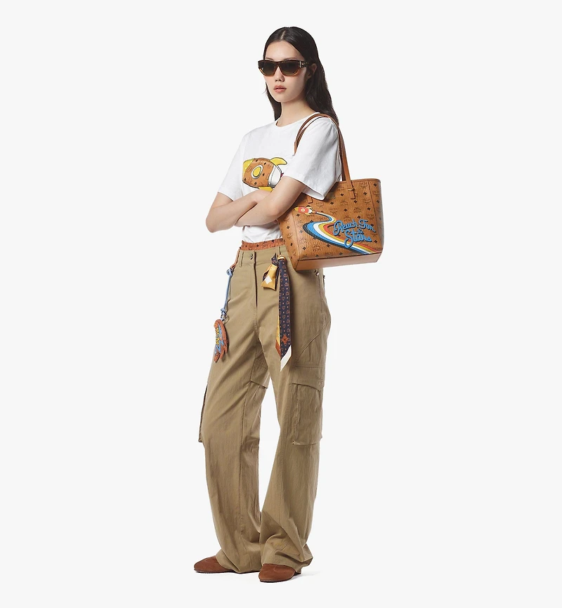 Toni Top-Zip Shopper in Rocket Visetos