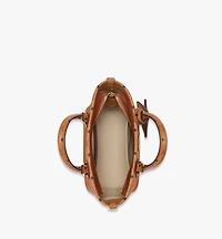 Aren Shopper in Recycled Nylon and Monogram Print Leather