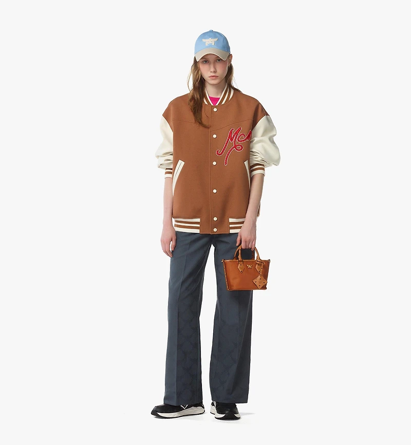 Aren Shopper in Recycled Nylon and Monogram Print Leather