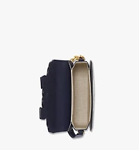 Himmel Crossbody in Leather and Laurel Flocking
