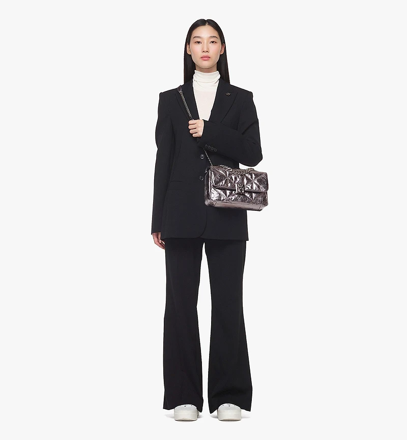 Travia Quilted Shoulder Bag in Crushed Calf Leather