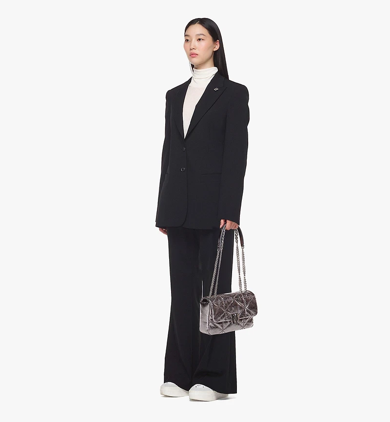 Travia Quilted Shoulder Bag in Crushed Calf Leather