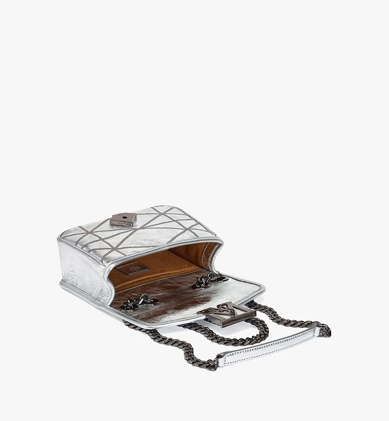 Travia Quilted Shoulder Bag in Crash Calf Leather