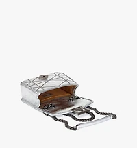 Travia Quilted Shoulder Bag in Crash Calf Leather