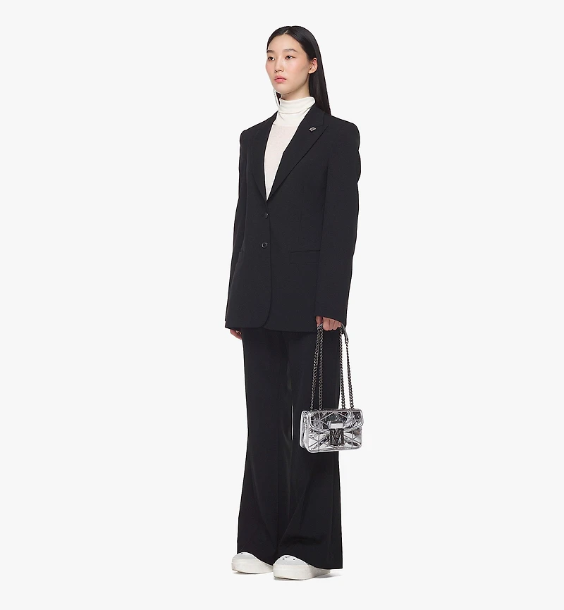 Travia Quilted Shoulder Bag in Crash Calf Leather
