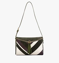 Diamant 3D Shoulder Bag in Mega Herringbone Suede