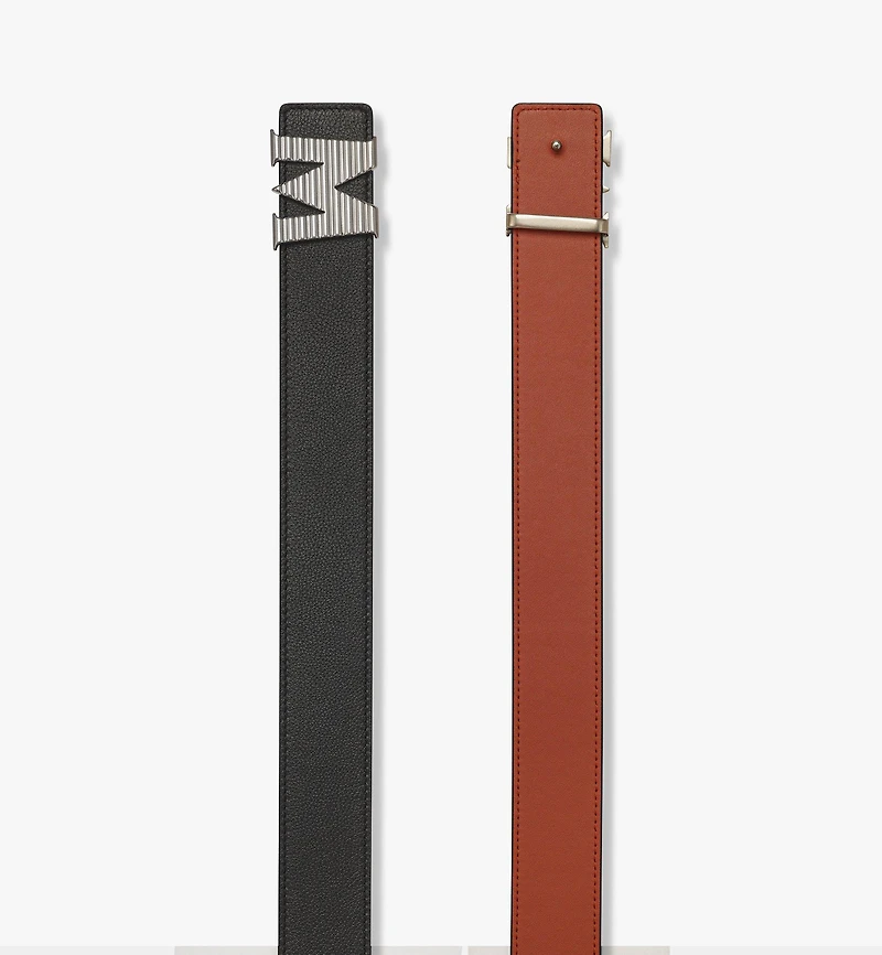 Claus Fluted M Reversible Belt 1.5” Embossed Leather