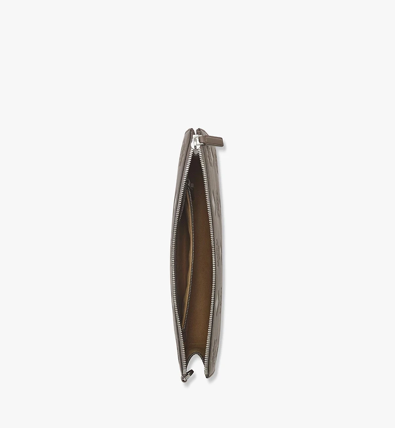 Aren Wristlet Zip Pouch in Maxi Monogram Leather