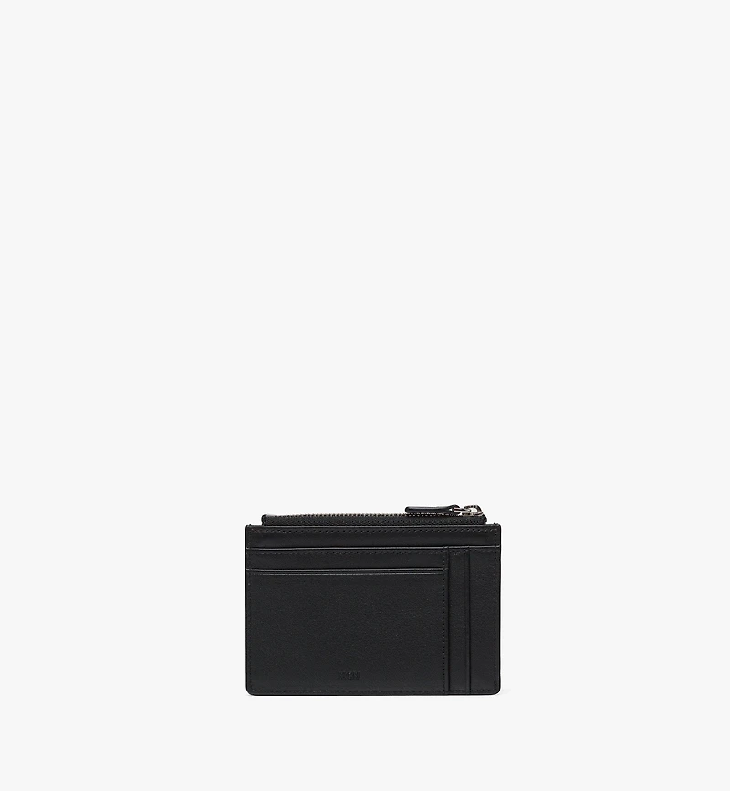 Aren Zip Card Case in Embossed Monogram Leather