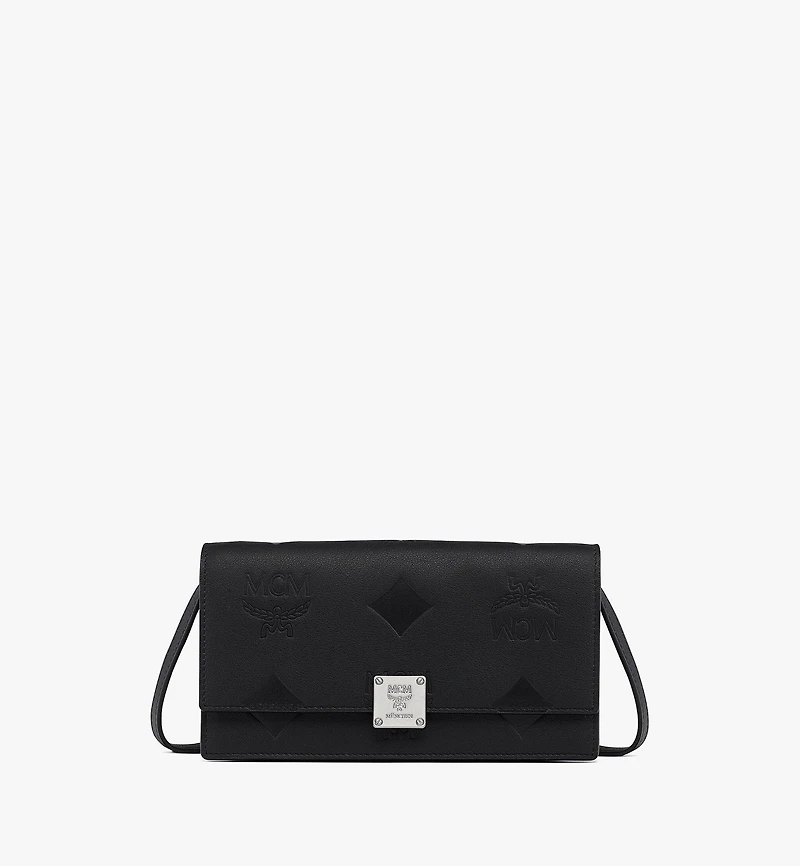 Aren Chain Wallet in Embossed Monogram Leather