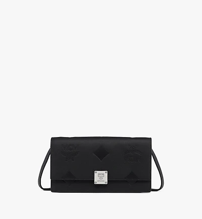 Aren Chain Wallet in Embossed Monogram Leather