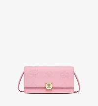 Aren Chain Wallet in Embossed Monogram Leather