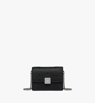 Aren Chain Wallet in Embossed Monogram Leather