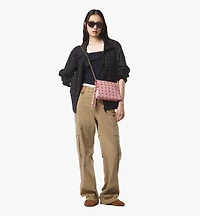 Wristlet Standing Pouch With Chain Strap in Visetos