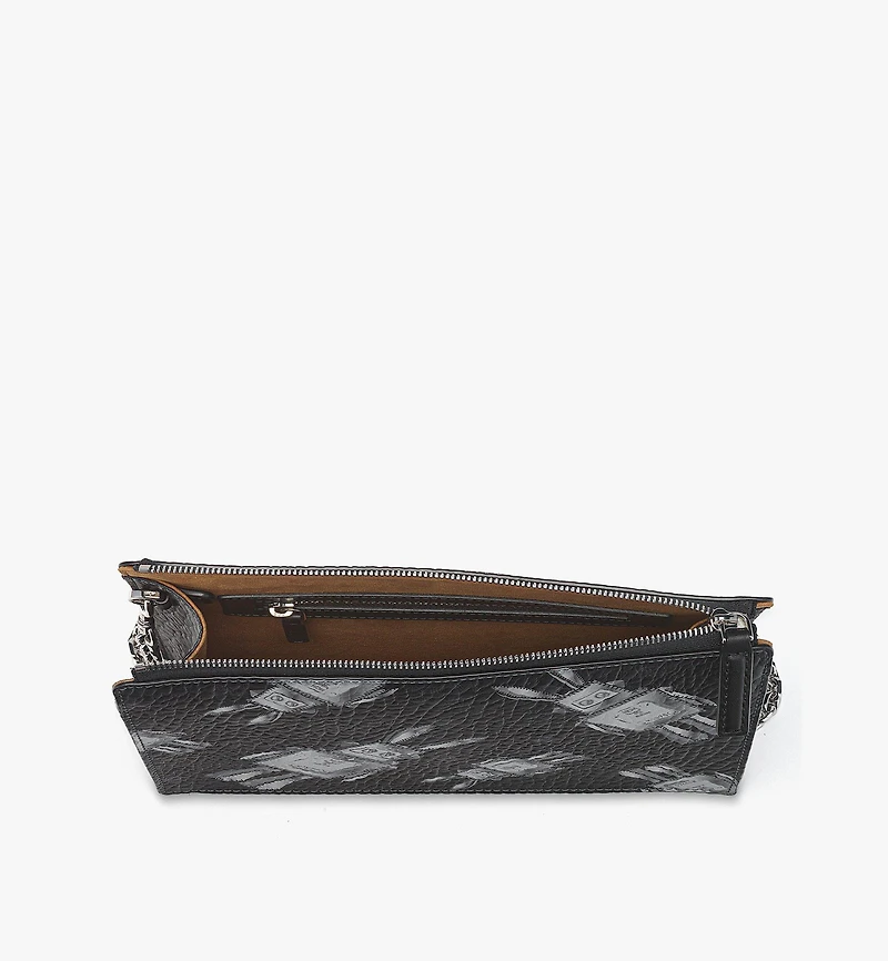 Wristlet Standing Pouch With Chain Strap in Rabot Visetos