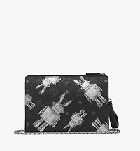 Wristlet Standing Pouch With Chain Strap in Rabot Visetos