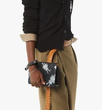 Wristlet Standing Pouch With Chain Strap in Rabot Visetos