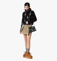 Wristlet Standing Pouch With Chain Strap in Rabot Visetos