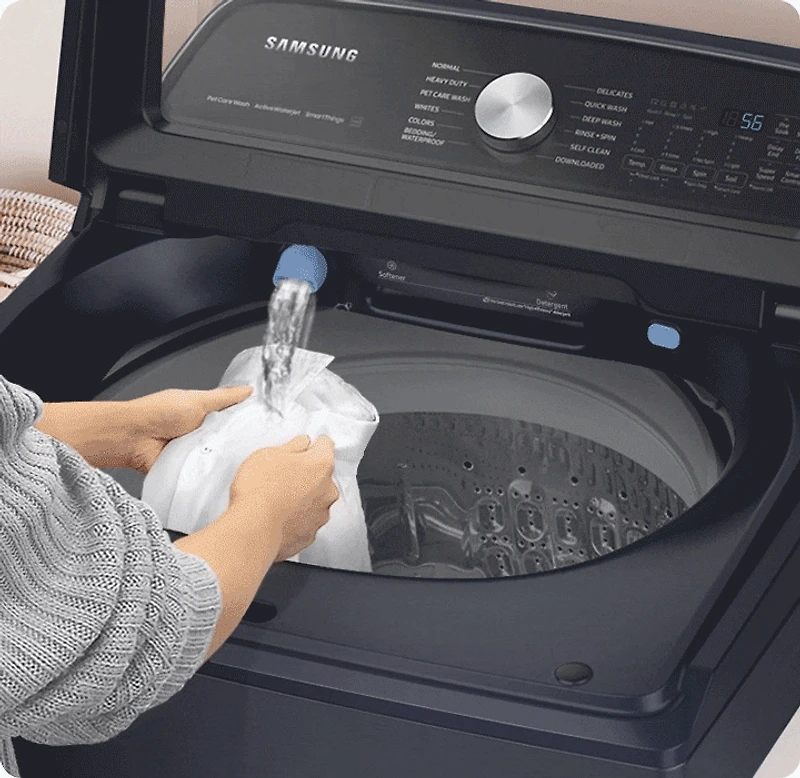 6.1 cu. ft. 7155 Series Top Load Washer with Pet Care Solution Navy | Samsung Canada
