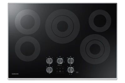 30" 5-Element Smart Electric Cooktop with Knob Controls | Samsung CA