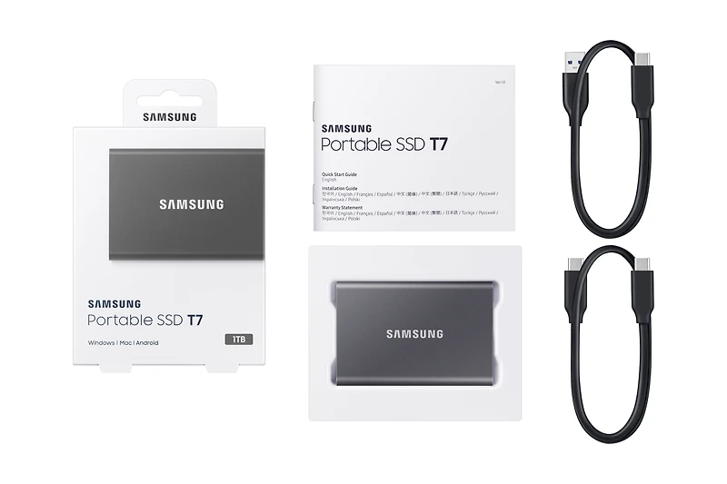 Portable SSD T7 USB 3.2 1TB (Titan Gray) | Samsung Canada