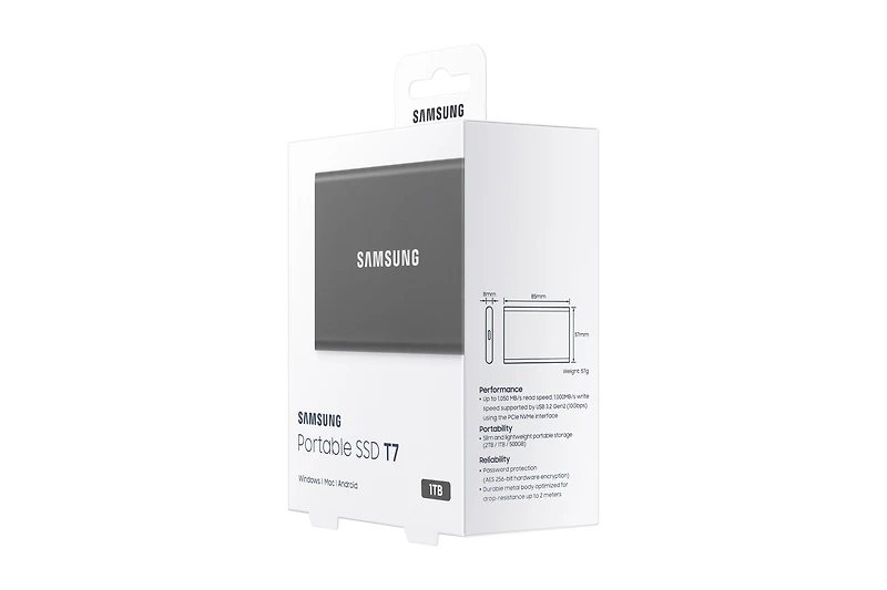 Portable SSD T7 USB 3.2 1TB (Titan Gray) | Samsung Canada