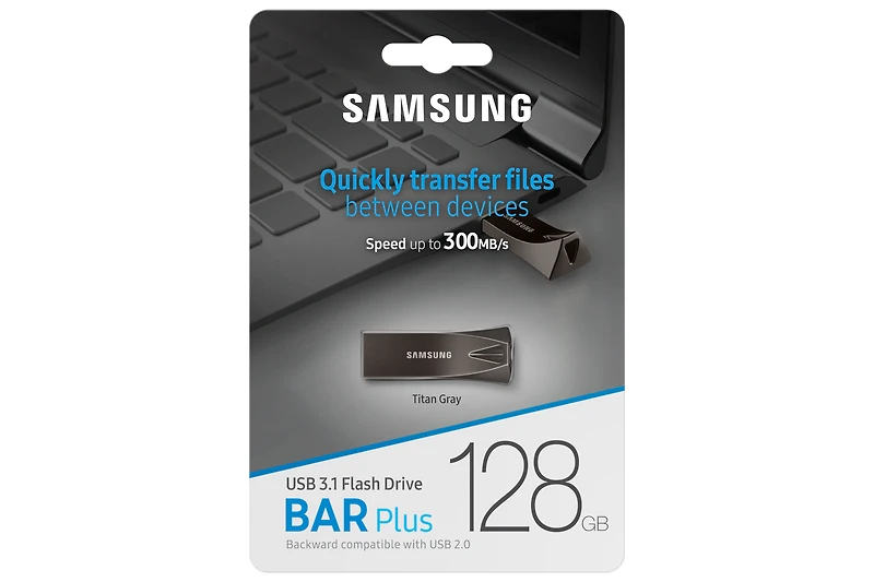 Samsung BAR Plus USB 3.1 Flash Drive Grey (128GB) | Samsung Canada