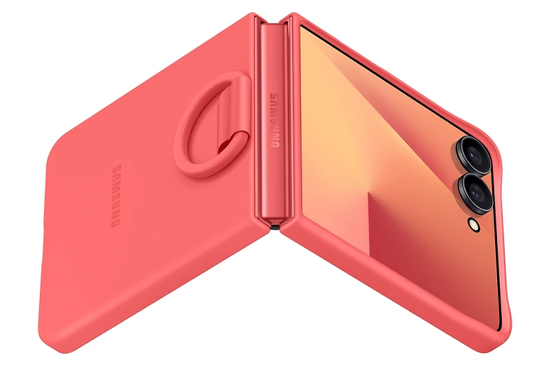 Galaxy Z Flip7 Ring Case (Silicone, Red) | Samsung Canada