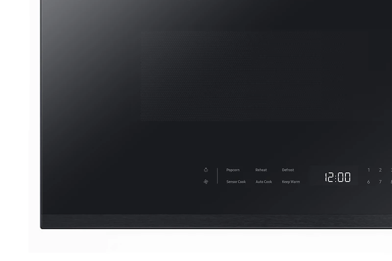 2.1 cu. ft. Over-the-Range Microwave with Edge to Edge Glass Display in Matte Black Steel | Samsung Canada