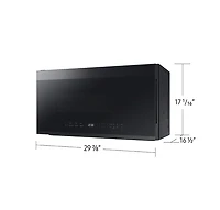 2.1 cu. ft. Over-the-Range Microwave with Edge to Edge Glass Display in Matte Black Steel | Samsung Canada
