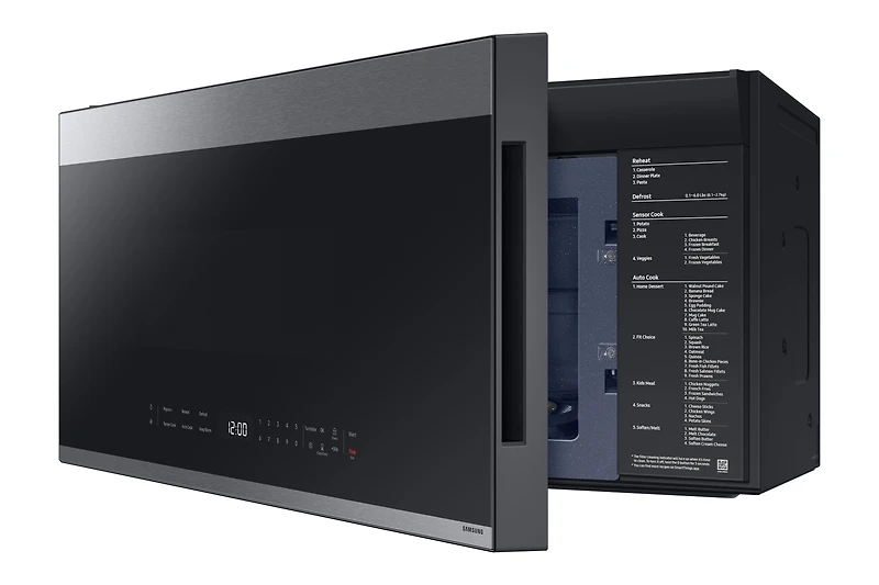 2.1 cu. ft. Over-the-Range Microwave with Edge to Edge Glass Display in Fingerprint Resistant Stainless Steel | Samsung Canada