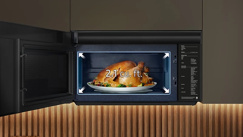 2.1 cu. ft. Over-the-Range Microwave with Edge to Edge Glass Display in Fingerprint Resistant Stainless Steel | Samsung Canada