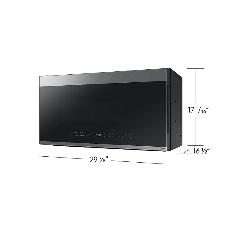 2.1 cu. ft. Over-the-Range Microwave with Edge to Edge Glass Display in Fingerprint Resistant Stainless Steel | Samsung Canada