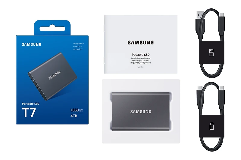 Portable SSD T7 USB 3.2 4TB (Titan Gray) | Samsung Canada